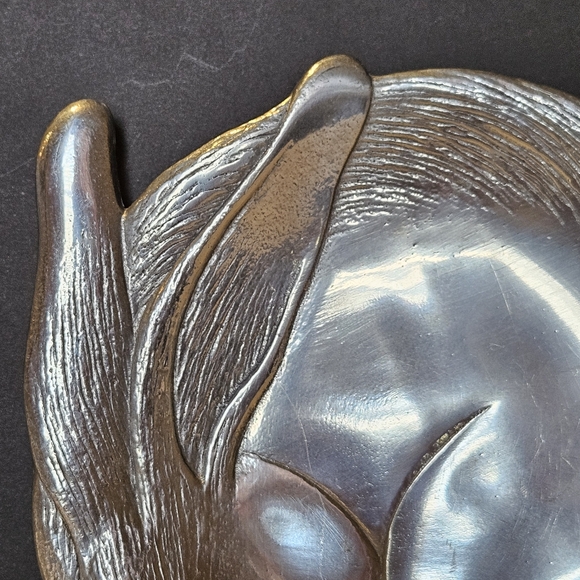 Vintage 1988 Arthur Court Rabbit Aluminum Trinket Serveware Candy Dish - Picture 4 of 9